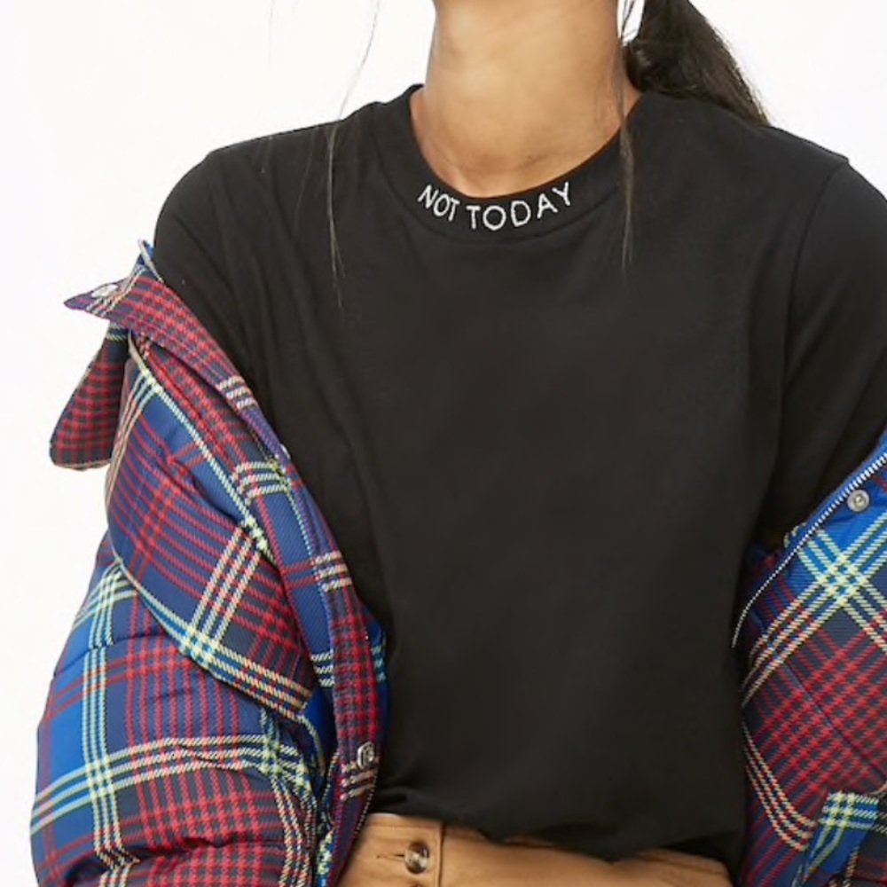 black stitched tee